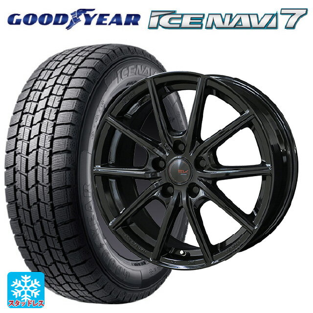 【6/15〜16限定 全品P5倍＆クーポン】185/70R14 88Q グッドイヤー アイスナビ7(数量限定) 共豊 ザインEK ソリッドブラック 14-5.5J 国産車用 スタッドレスタイヤホイール4本セット