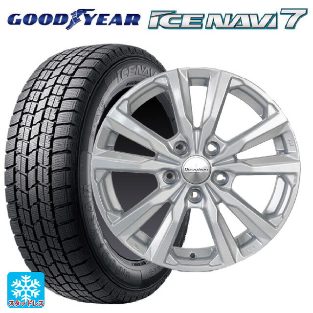 【6/15〜16限定 全品P5倍＆クーポン】185/70R14 88Q グッドイヤー アイスナビ7(数量限定) 共豊 ディボーション スパークルシルバー 14-5J 国産車用 スタッドレスタイヤホイール4本セット