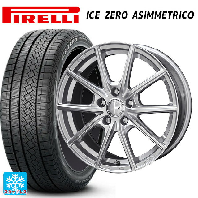185/60R15 88H XL ピレリ アイスゼロ アシンメトリコ 正規品 共豊 ザインEK シャインシルバー 15-5.5J 国産車用 スタッドレスタイヤホイール4本セット