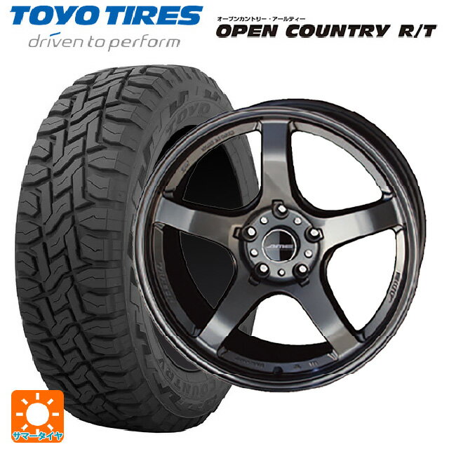 【6/15〜16限定 全品P5倍＆クーポン】225/55R18 98Q トーヨー オープンカントリー RT ブラックレター # 共豊 トレーサー GTV GUN BLACK 18-8.5J 国産車用 サマータイヤホイール4本セット