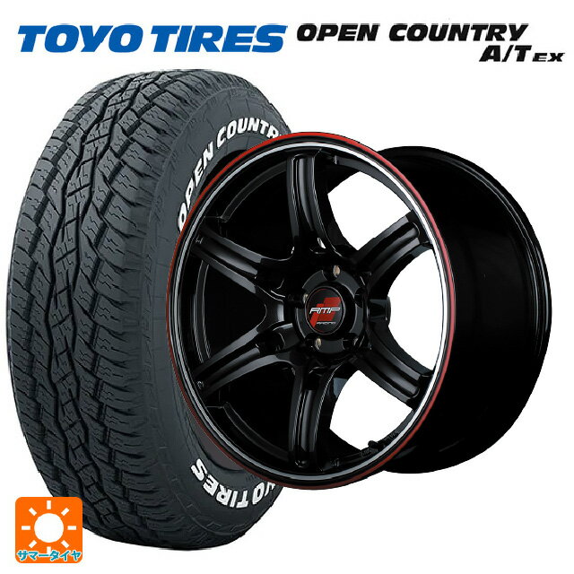 【5/9 20時〜 最大3万円OFFクーポン】ニッサン エクストレイル(33系)用 235/60R18 103H トーヨー オープンカントリー A/T EX ホワイトレター ＃ アールエムピーレーシング R60 クリスタルブラック／デュアルポリッシュ／レッド＆クリア 新品サマータイヤホイール 4本セット