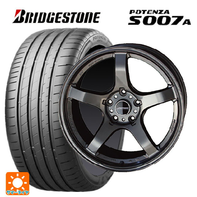 【6/20限定 全品P5倍＆クーポン】245/40R18 97Y XL ブリヂストン ポテンザ S007A 正規品 共豊 トレーサー GTV GUN BLACK 18-8.5J 国産車用 サマータイヤホイール4本セット