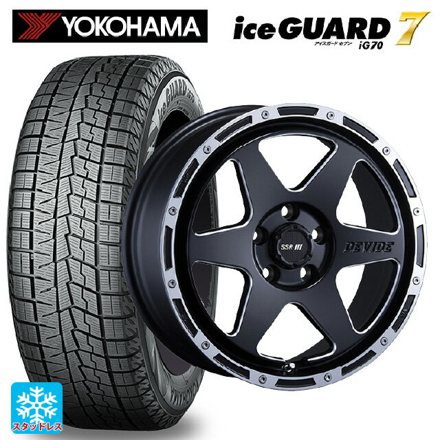 2024年製 205/50R17 93Q ヨコハマ アイスガード7(IG70) タナベ SSR ディバイド TR-6 フラットブラックポリッシュ 17-7J 国産車用 スタッドレスタイヤホイール4本セット