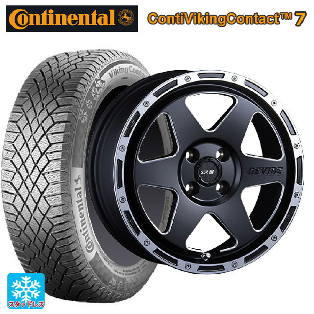 【6/15〜16限定 全品P5倍＆クーポン】155/65R14 75T コンチネンタル コンチバイキングコンタクト7 正規品 タナベ SSR ディバイド TR-6 フラットブラックポリッシュ 14-4.5J 国産車用 スタッドレスタイヤホイール4本セット