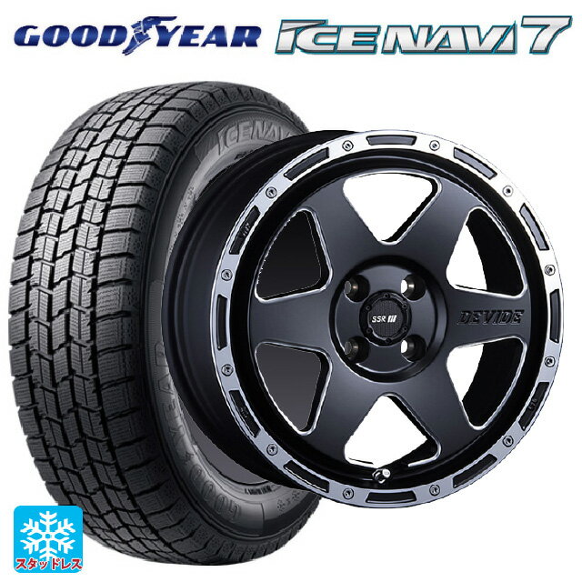 【6/22 20時〜 全品P5倍＆クーポン】165/55R15 75Q グッドイヤー アイスナビ7(数量限定) タナベ SSR ディバイド TR-6 フラットブラックポリッシュ 15-4.5J 国産車用 スタッドレスタイヤホイール4本セット