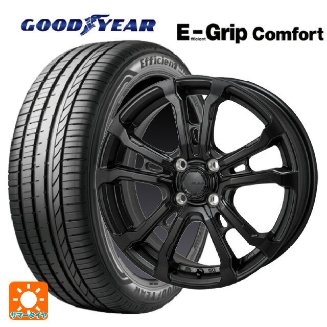 【6/22 20時〜 全品P5倍＆クーポン】185/55R16 83V グッドイヤー エフィシェントグリップ コンフォート ジャパン三陽 ハイブロック ヴィラス サテンブラック 16-6J 国産車用 サマータイヤホイール4本セット