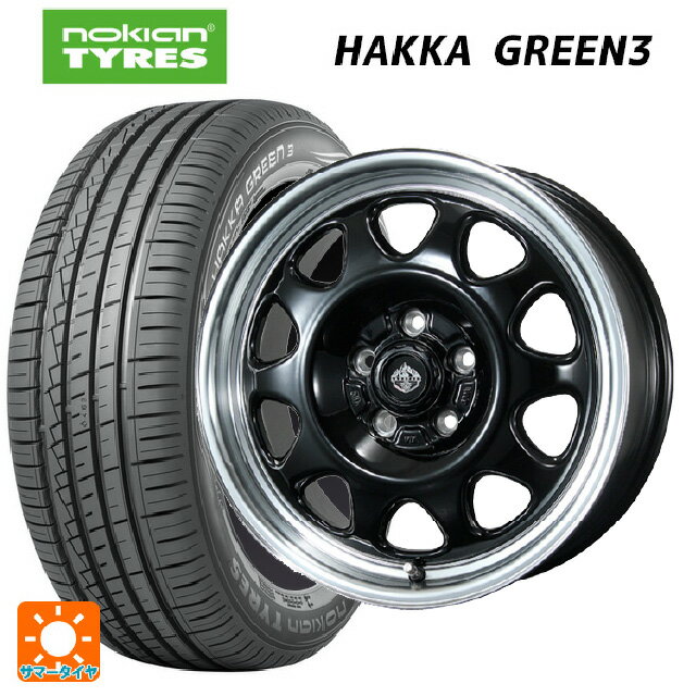 ニッサン セレナ(C28)用 215/55R17 94V ノキアン ハッカ グリーン3 トピー ランドフット SWZ グロスブラックリムポリッシュ 新品サマータイヤホイール 4本セット