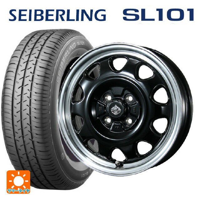 【6/22 20時〜 全品P5倍＆クーポン】165/65R14 79S セイバーリング セイバーリング SL101(ブリヂストン工場生産） トピー ランドフット SWZ グロスブラックリムポリッシュ 14-5J 国産車用 サマータイヤホイール4本セット
