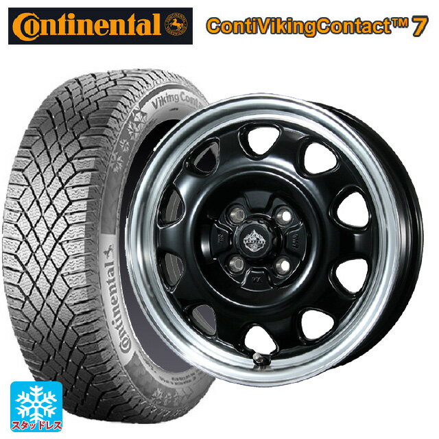 【6/20限定 全品P5倍＆クーポン】175/65R14 86T XL コンチネンタル コンチバイキングコンタクト7 正規品 トピー ランドフット SWZ グロスブラックリムポリッシュ 14-5J 国産車用 スタッドレスタイヤホイール4本セット
