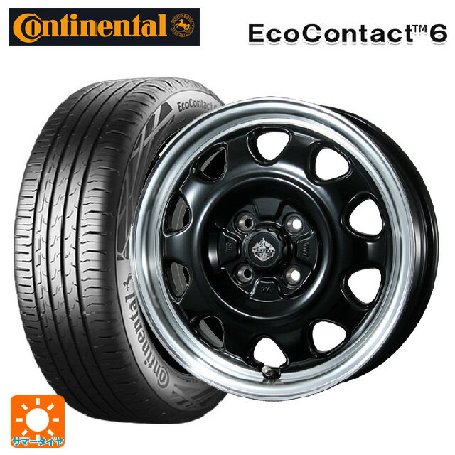 【6/22 20時〜 全品P5倍＆クーポン】155/65R14 75T コンチネンタル エココンタクト 6 正規品 トピー ランドフット SWZ グロスブラックリムポリッシュ 14-4.5J 国産車用 サマータイヤホイール4本セット