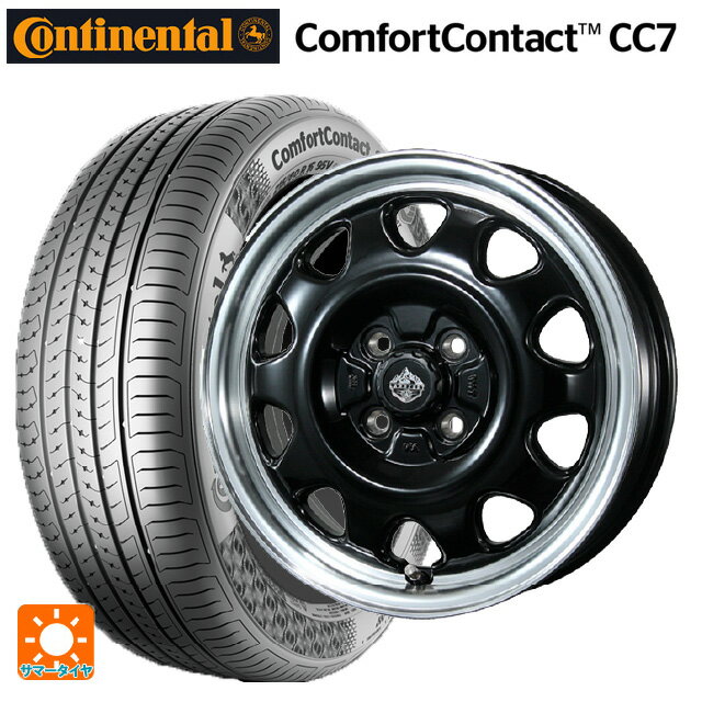 【6/15〜16限定 全品P5倍＆クーポン】165/65R14 79T コンチネンタル コンフォートコンタクト CC7 正規品 トピー ランドフット SWZ グロスブラックリムポリッシュ 14-5J 国産車用 サマータイヤホイール4本セット