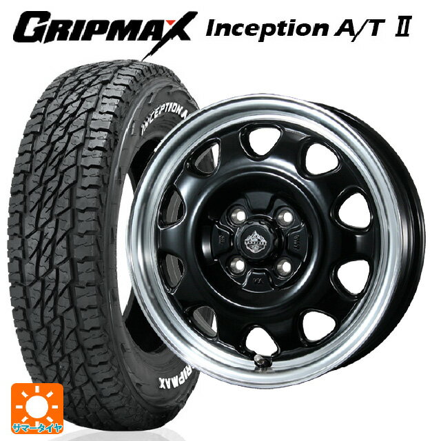 【5/27 1:59迄 最大3万円OFFクーポン】145/80R12 80/78N グリップマックス インセプション A/T2 ホワイトレター トピー ランドフット SWZ グロスブラックリムポリッシュ 12-3.5J 国産車用 サマータイヤホイール4本セット