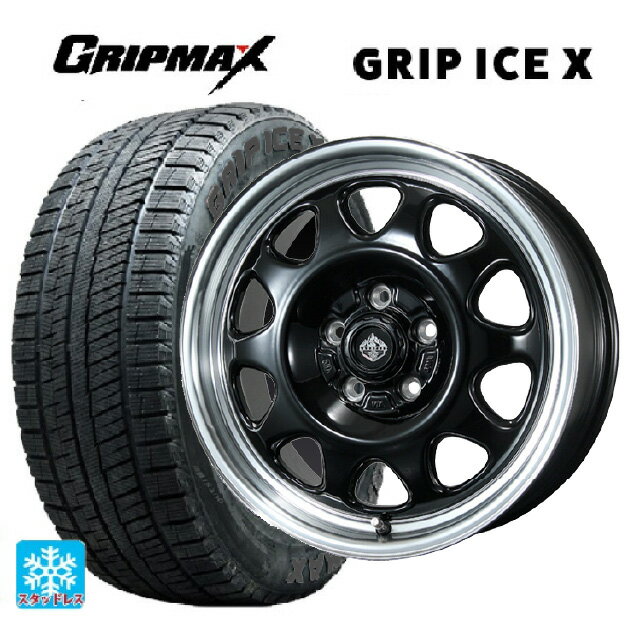 【6/20限定 全品P5倍＆クーポン】ニッサン ノートオーラ(E13)用 205/50R17 93T XL グリップマックス グリップアイスX ブラックレター トピー ランドフット SWZ グロスブラックリムポリッシュ 新品スタッドレスタイヤホイール 4本セット