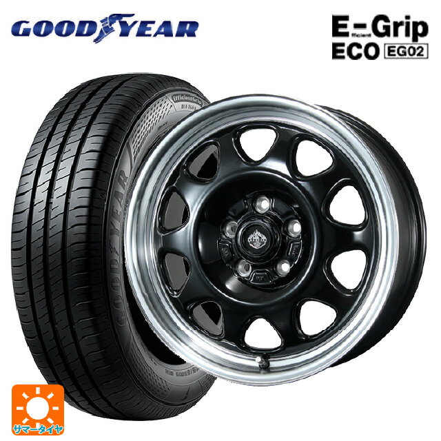 205/60R16 92H グッドイヤー エフィシェントグリップ エコ EG02 # トピー ランドフット SWZ グロスブラックリムポリッシュ 16-7J 国産車用 サマータイヤホイール4本セット