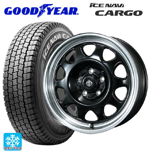 トヨタ タウンエース(S400系(M/C後))用 165/80R14 97/95N グッドイヤー アイスナビ カーゴ トピー ランドフット SWZ グロスブラックリムポリッシュ 新品スタッドレスタイヤホイール 4本セット