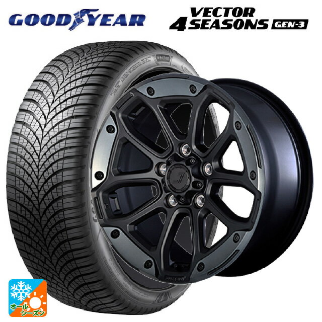 ホンダ ステップワゴン(RP6~8)用 205/55R17 95V XL グッドイヤー ベクター4シーズンズ ジェン3 ジェプセン MJCR216 フラットブラック/TMC 新品オールシーズンタイヤホイール 4本セット