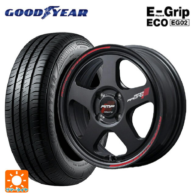 【6/15〜16限定 全品P5倍＆クーポン】185/60R15 84H グッドイヤー エフィシェントグリップ エコ EG02 エムアイディー MIDレーシング TR50 ターマックブラック 15-7J 国産車用 サマータイヤホイール4本セット