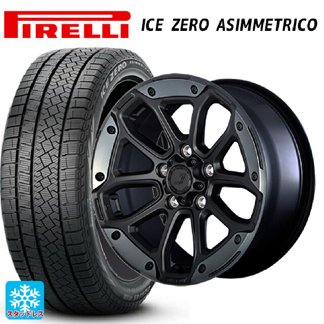 225/60R17 99H ピレリ アイスゼロ アシンメトリコ 正規品 ジェプセン MJCR216 フラットブラック/TMC 17-8J 国産車用 スタッドレスタイヤホイール4本セット