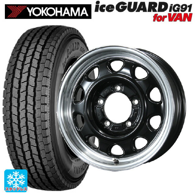 スズキ ジムニーノマド(JC74W)用 195/80R15 107/105L ヨコハマ アイスガード IG91 for VAN トピー ランドフット SWZ グロスブラックリムポリッシュ 新品スタッドレスタイヤホイール 4本セット