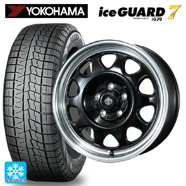 215/45R17 87Q ヨコハマ アイスガード7(IG70) トピー ランドフット SWZ グロスブラックリムポリッシュ 17-7J 国産車用 スタッドレスタイヤホイール4本セット