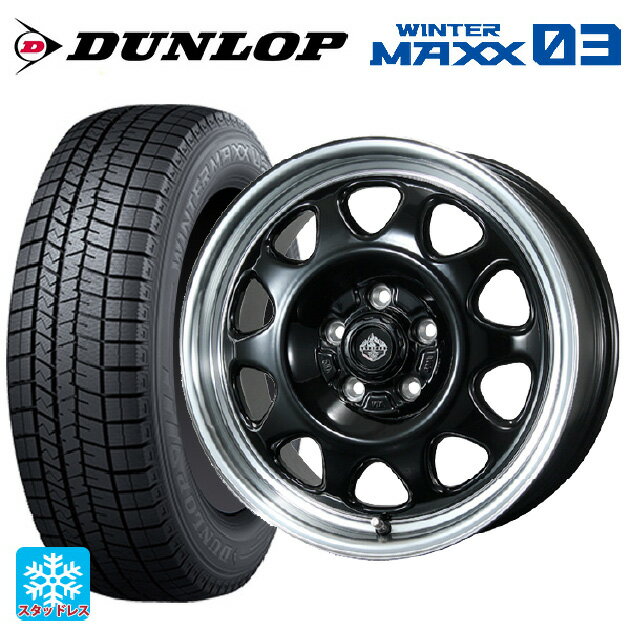 【6/20限定 全品P5倍＆クーポン】215/65R16 98Q ダンロップ ウィンターマックス 03(WM03) トピー ランドフット SWZ グロスブラックリムポリッシュ 16-7J 国産車用 スタッドレスタイヤホイール4本セット