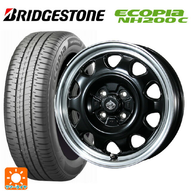 【6/22 20時〜 全品P5倍＆クーポン】165/55R14 72V ブリヂストン エコピア NH200C 正規品 トピー ランドフット SWZ グロスブラックリムポリッシュ 14-4.5J 国産車用 サマータイヤホイール4本セット