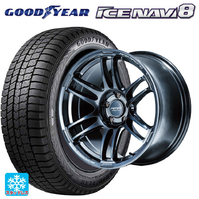 スバル レヴォーグ(VN系)用 225/45R18 95Q XL グッドイヤー アイスナビ8 RMPレーシング R26 ディープチタンシルバー 新品スタッドレスタイヤホイール 4本セット