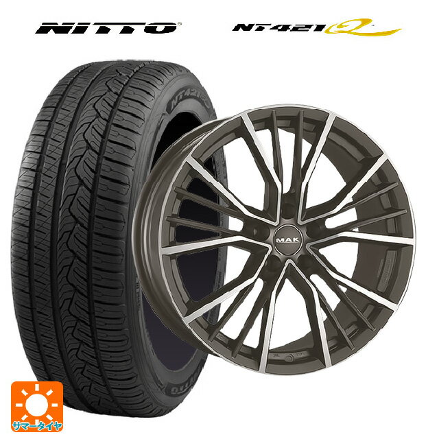 【6/22 20時〜 全品P5倍＆クーポン】アウディ Q3(F3D)用 235/55R18 104V XL ニットー NT421Q 阿部商会 マック ユニオン ガンメタリックミラー 新品サマータイヤホイール 4本セット