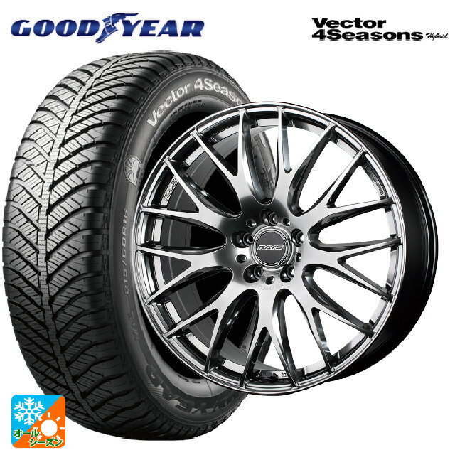 【6/22 20時〜 全品P5倍＆クーポン】215/45R18 89H グッドイヤー ベクターフォーシーズンズ ハイブリッド レイズ ホムラ 2X9 プラス QNK 18-7.5J 国産車用 オールシーズンタイヤホイール4本セット