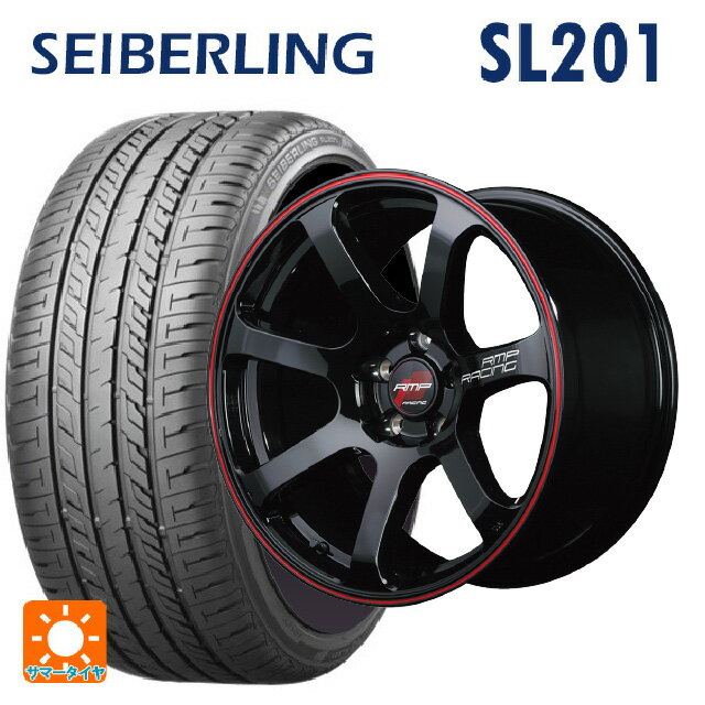 【6/11 1:59迄 全品ポイント5倍】165/50R15 73V セイバーリング セイバーリング SL201(ブリヂストン工場生産） エムアイディー MIDレーシング R07 ブラック/リムレッドライン 15-5J 国産車用 サマータイヤホイール4本セット