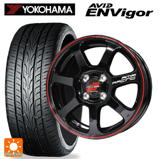 【6/15〜16限定 全品P5倍＆クーポン】在庫有 ミニ ミニクロスオーバー(F60)用 225/50R18 99W ヨコハマ エービット エンビガー S321 # エムアイディー MIDレーシング R07 ブラック/リムレッドライン 新品サマータイヤホイール 4本セット