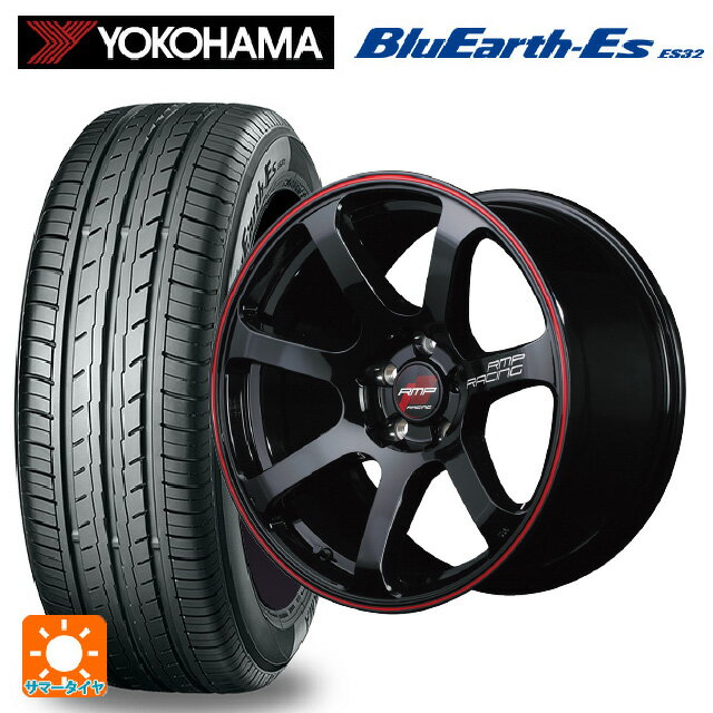 165/55R15 75V ヨコハマ ブルーアースEs ES32 # エムアイディー MIDレーシング R07 ブラック/リムレッドライン 15-5J 国産車用 サマータイヤホイール4本セット