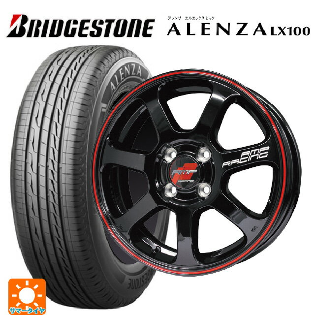 【6/15〜16限定 全品P5倍＆クーポン】ミニ ミニクロスオーバー(F60)用 225/50R18 95V ブリヂストン アレンザLX100 正規品 エムアイディー MIDレーシング R07 ブラック/リムレッドライン 新品サマータイヤホイール 4本セット