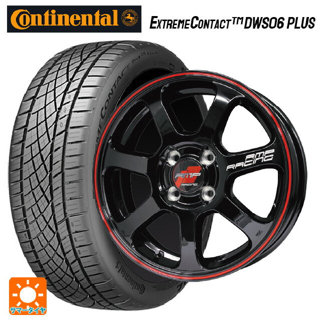 【6/11 1:59迄 全品ポイント5倍】ミニ ミニクロスオーバー(F60)用 225/50R18 95W コンチネンタル エクストリームコンタクト DWS06プラス 正規品 # エムアイディー MIDレーシング R07 ブラック/リムレッドライン 新品サマータイヤホイール 4本セット