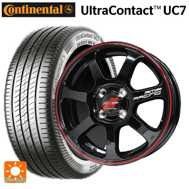 ミニ ミニクロスオーバー(F60)用 225/50R18 95V コンチネンタル ウルトラコンタクト UC7 正規品 エムアイディー MIDレーシング R07 ブラック/リムレッドライン 新品サマータイヤホイール 4本セット