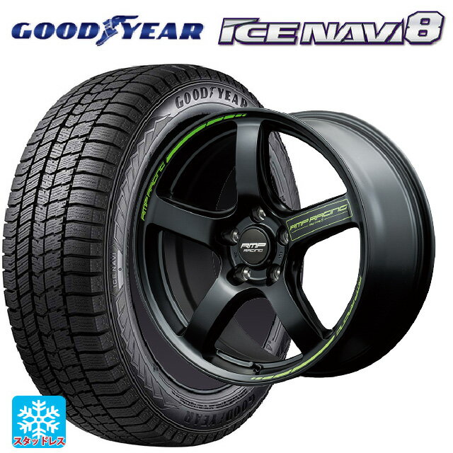 225/45R18 95Q XL グッドイヤー アイスナビ8 # エムアイディー MIDレーシング R50 タイプS セミグロスブラック 18-8J 国産車用 スタッドレスタイヤホイール4本セット