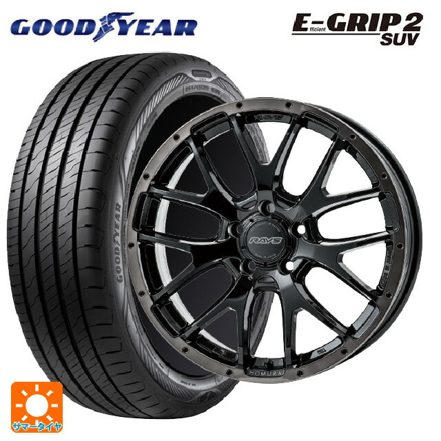 【6/15〜16限定 全品P5倍＆クーポン】スバル フォレスター(SL系)用 225/55R18 98V グッドイヤー エフィシェントグリップ 2 SUV レイズ ホムラ 2X7FA ブラッククリアエディション BFJ 新品サマータイヤホイール 4本セット