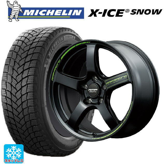 【6/15〜16限定 全品P5倍＆クーポン】2024年製 235/45R18 98H XL ミシュラン 正規品 エックスアイス スノー # エムアイディー MIDレーシング R50 タイプS セミグロスブラック 18-8J 国産車用 スタッドレスタイヤホイール4本セット