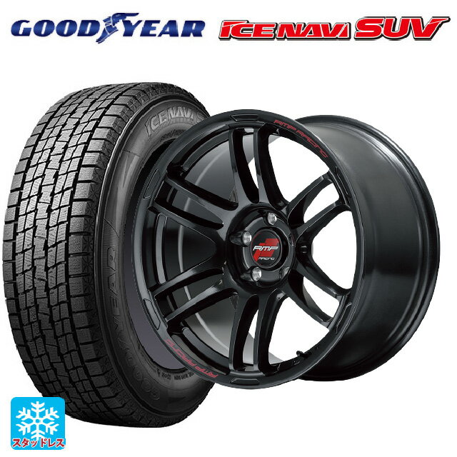 【6/22 20時〜 全品P5倍＆クーポン】スバル レガシィアウトバック(BS系)用 2024年製 225/55R18 98Q グッドイヤー アイスナビ SUV # エムアイディー MIDレーシング R26 クリスタルブラック 新品スタッドレスタイヤホイール 4本セット