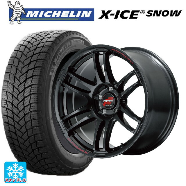 【6/22 20時〜 全品P5倍＆クーポン】2024年製 225/45R18 95H XL ミシュラン 正規品 エックスアイス スノー # エムアイディー MIDレーシング R26 クリスタルブラック 18-7.5J 国産車用 スタッドレスタイヤホイール4本セット