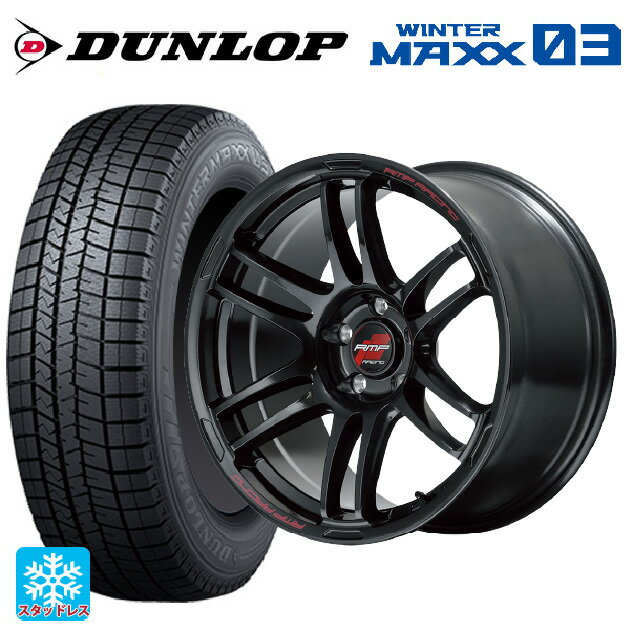 【6/22 20時〜 全品P5倍＆クーポン】スバル レガシィアウトバック(BS系)用 225/60R18 100Q ダンロップ ウィンターマックス 03(WM03) エムアイディー MIDレーシング R26 クリスタルブラック 新品スタッドレスタイヤホイール 4本セット