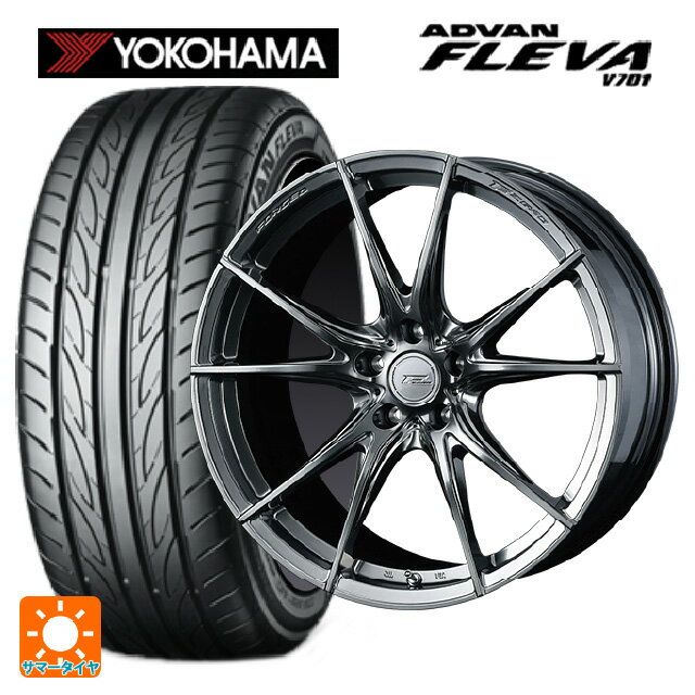 【6/11 1:59迄 全品ポイント5倍】215/45R18 93W XL ヨコハマ アドバン フレバ V701 正規品 # ウェッズ エフゼロ FZ-2 DIAMOND BLACK 18-7.5J 国産車用 サマータイヤホイール4本セット