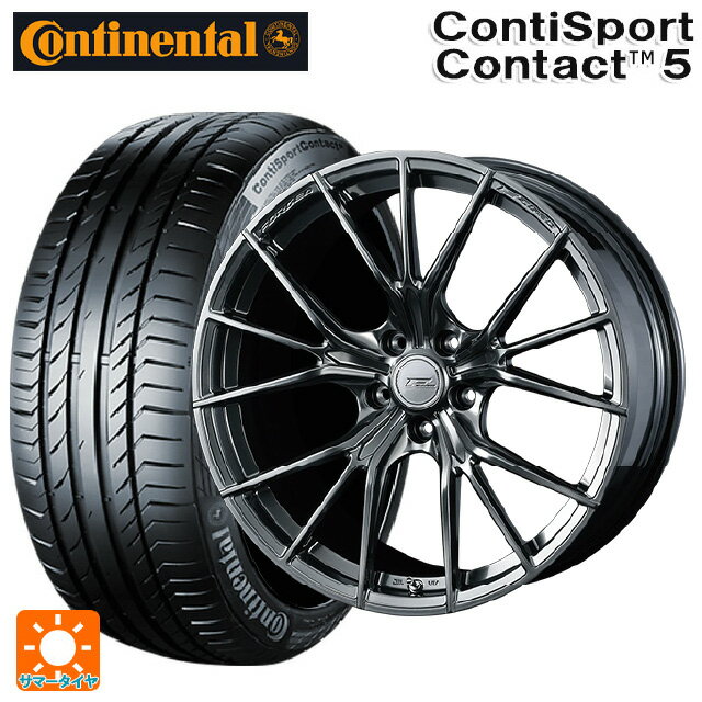 【6/22 20時〜 全品P5倍＆クーポン】225/40R19 89Y コンチネンタル コンチスポーツコンタクト 5 正規品 ウェッズ エフゼロ FZ-1 DIAMOND BLACK 19-8J 国産車用 サマータイヤホイール4本セット