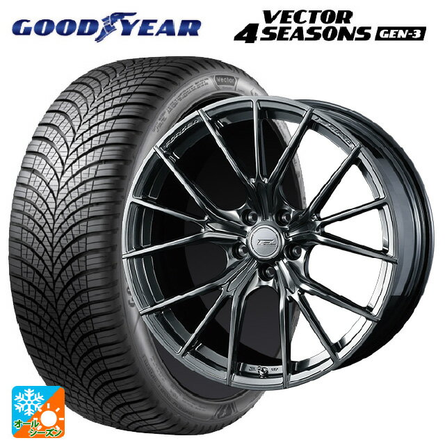 スバル レヴォーグ(VN系)用 225/45R18 95W XL グッドイヤー ベクター4シーズンズ ジェン3 ウェッズ エフゼロ FZ-1 DIAMOND BLACK 新品オールシーズンタイヤホイール 4本セット