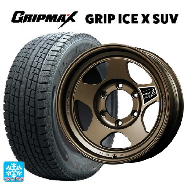 ミツビシ トライトン(GSRグレード)(LC2T)用 265/65R17 112T グリップマックス グリップアイスX SUV ブラックレター # 4×4エンジニアリング ブラッドレーフォージド 匠(タクミ マットチタンブロンズ 新品スタッドレスタイヤホイール 4本
