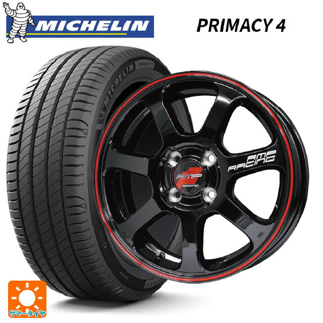 【6/15〜16限定 全品P5倍＆クーポン】ミニ ミニクロスオーバー(F60)用 225/50R18 95V DT1 ミシュラン 正規品 プライマシー4 エムアイディー MIDレーシング R07 ブラック/リムレッドライン 新品サマータイヤホイール 4本セット
