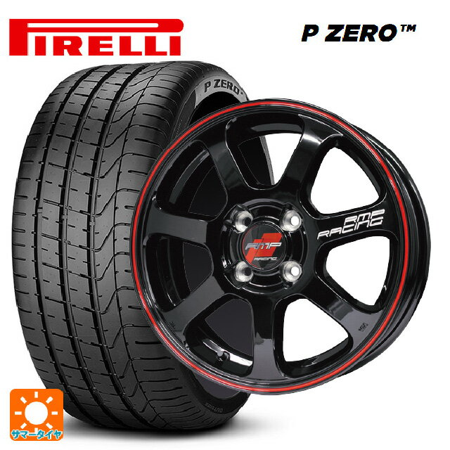 【6/15〜16限定 全品P5倍＆クーポン】ミニ ミニクラブマン(F54)用 225/40R18 92Y XL ピレリ P ZERO エムアイディー MIDレーシング R07 ブラック/リムレッドライン 新品サマータイヤホイール 4本セット