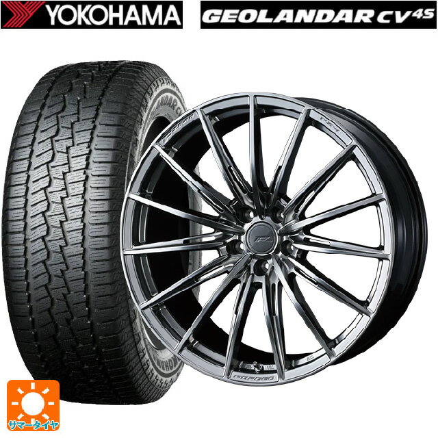 【6/11 1:59迄 全品ポイント5倍】225/55R19 99V ヨコハマ ジオランダー CV G058 正規品 ウェッズ エフゼロ FZ-4 DIAMOND BLACK 19-8J 国産車用 サマータイヤホイール4本セット