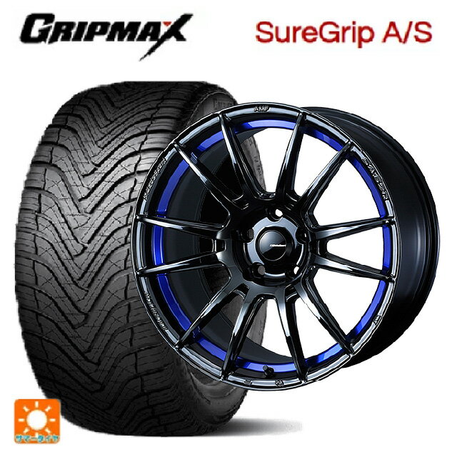 スバル フォレスター(SL系)用 225/55R18 98W グリップマックス シュアグリップ A/S ブラックレター ウェッズ ウェッズスポーツ SA62R BLC2 新品オールシーズンタイヤホイール 4本セット