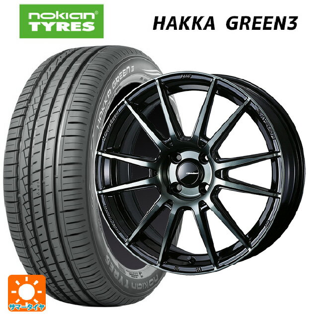 【6/22 20時〜 全品P5倍＆クーポン】195/55R15 89V XL ノキアン ハッカ グリーン3 ウェッズ ウェッズスポーツ SA62R WBC 15-6J 国産車用 サマータイヤホイール4本セット